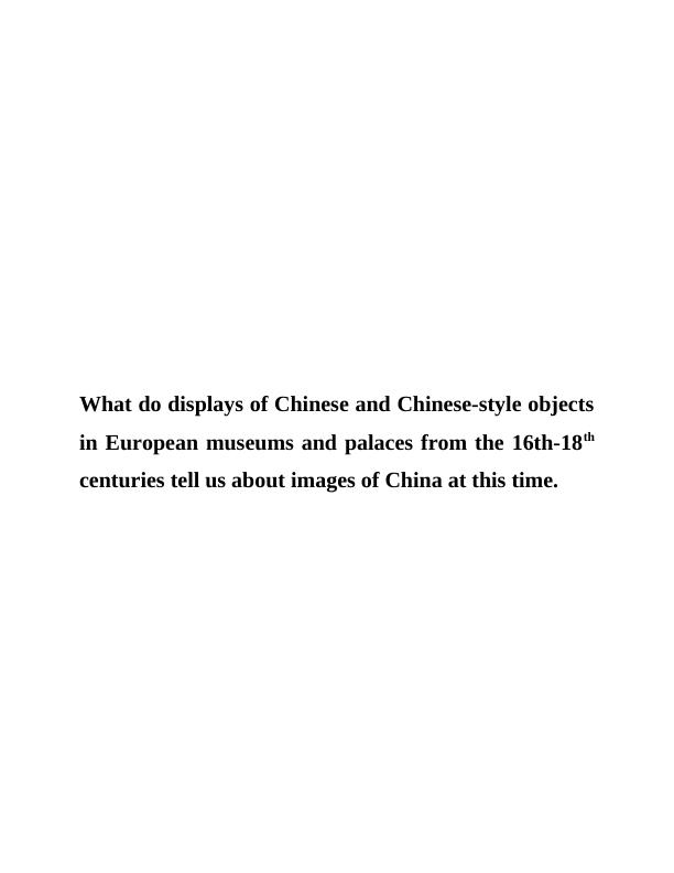 The Impact of Chinese Culture and Heritage - Assignment_1