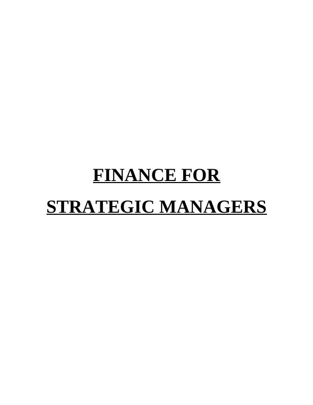 Finance for Strategic Managers_1
