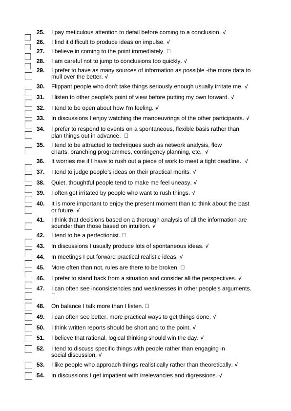 Honey and Mumford: Learning Styles Questionnaire