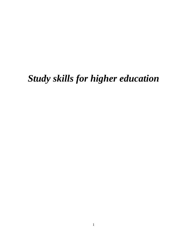 study skills for higher education essay