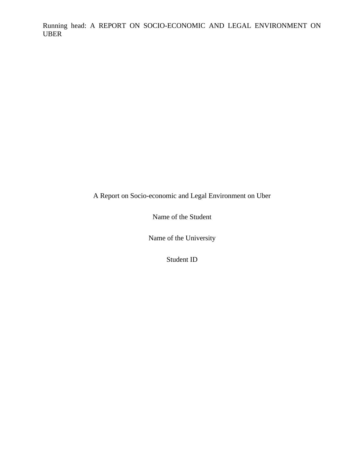 Report on Socio-economic and Legal Environment_1