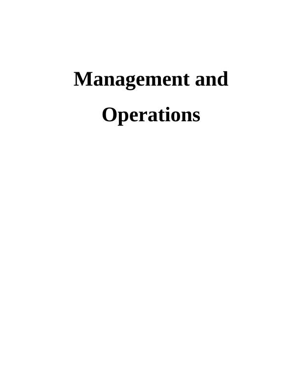 Management and Operations  -  Tesco Assignment_1