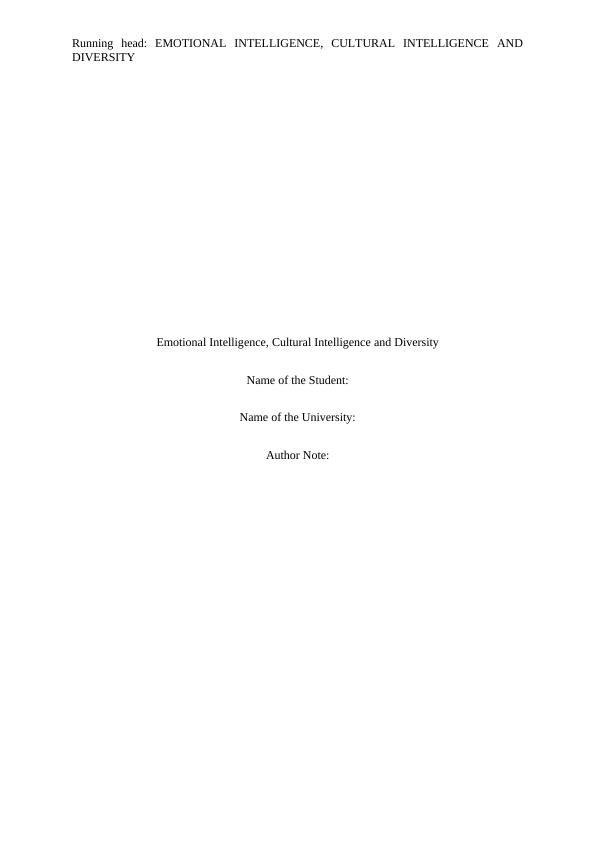 Emotional intelligence cultural  intelligence_1