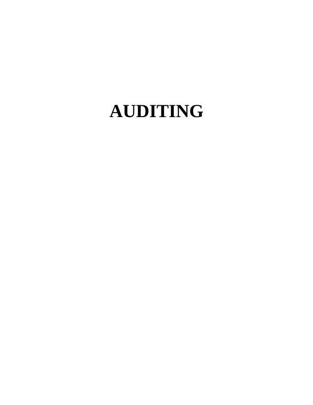 Auditing Assignment Solution (Doc)_1