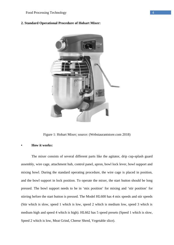 Food Processing Technology Report - Hobart Mixer_5