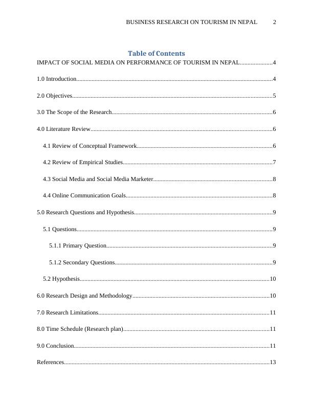 Business Research on Tourism in Nepal PDF_2