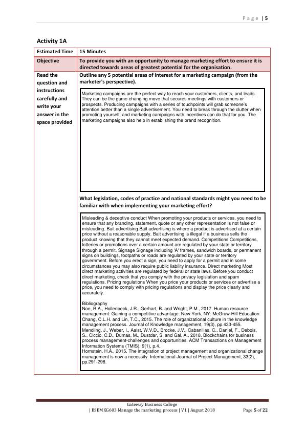 BSBMKG603 Manage the Marketing Process Assessment Cover Sheet and Activities_5