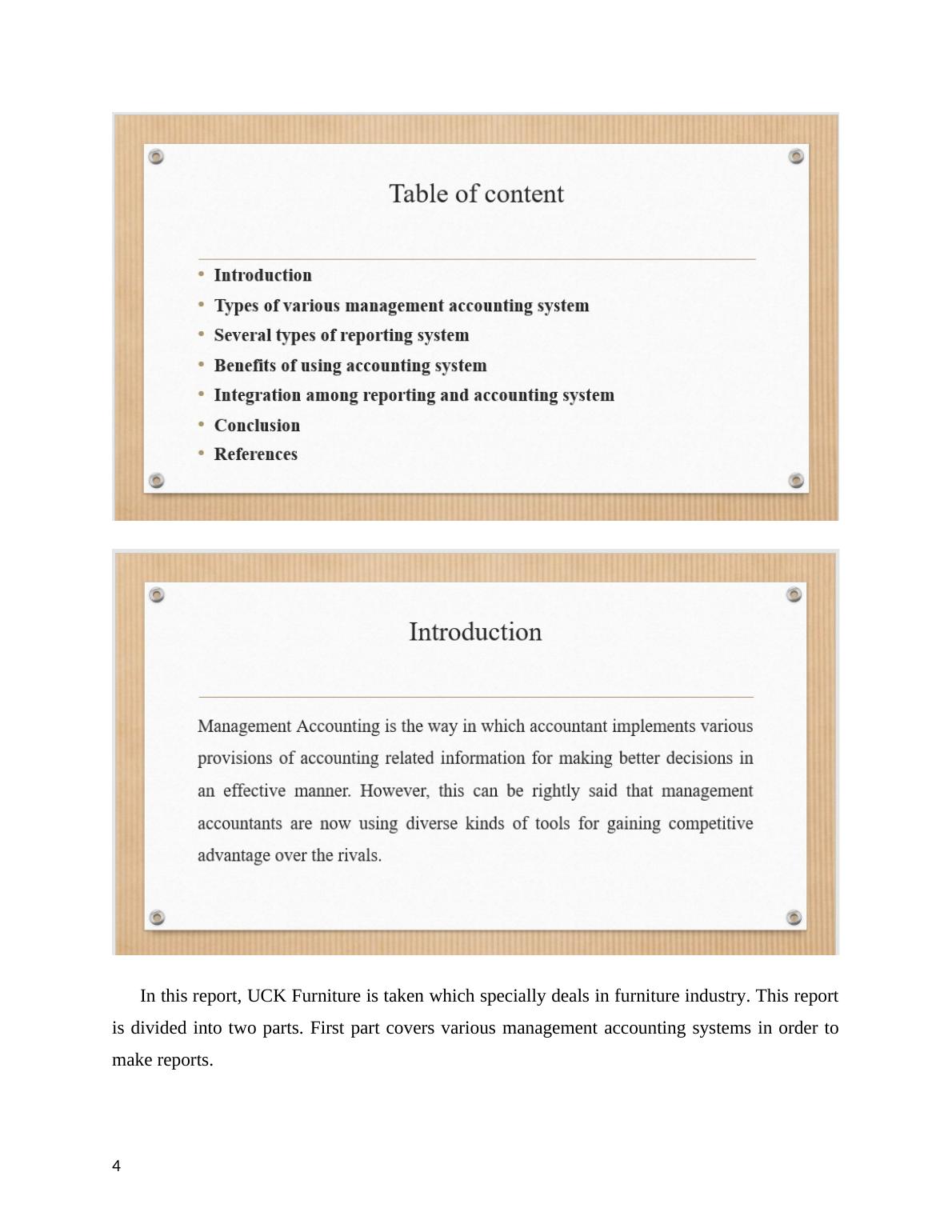 Management Accounting Assignment UCK Furniture