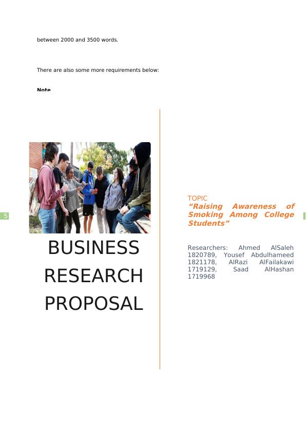 Business Research Proposal: Raising Awareness of Smoking Among College Students_6
