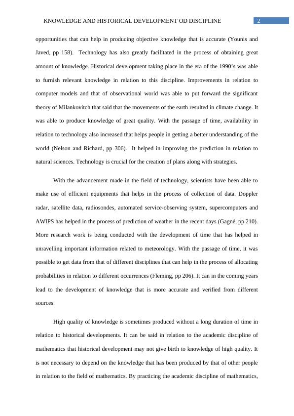 Knowledge and the Historical Development of the Discipline - Essay_3