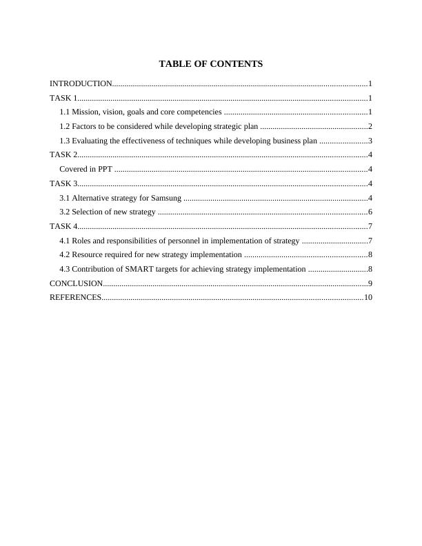 Business Strategy TABLE OF CONTENTS_2