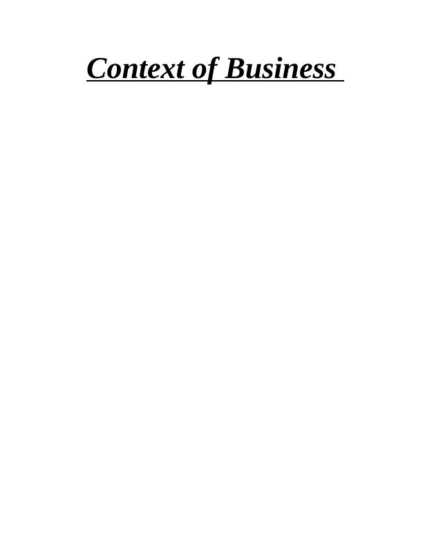 Context of Business of Debenhams  Assignment_1