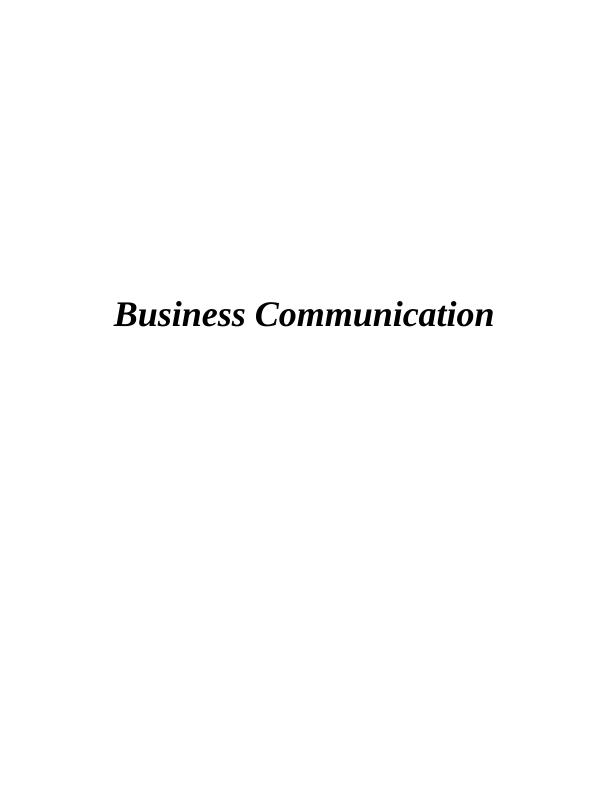 Business Communication  -   Assignment_1