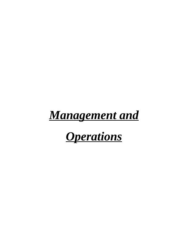 Management and Operations Assignment - Kingfisher Plc_1