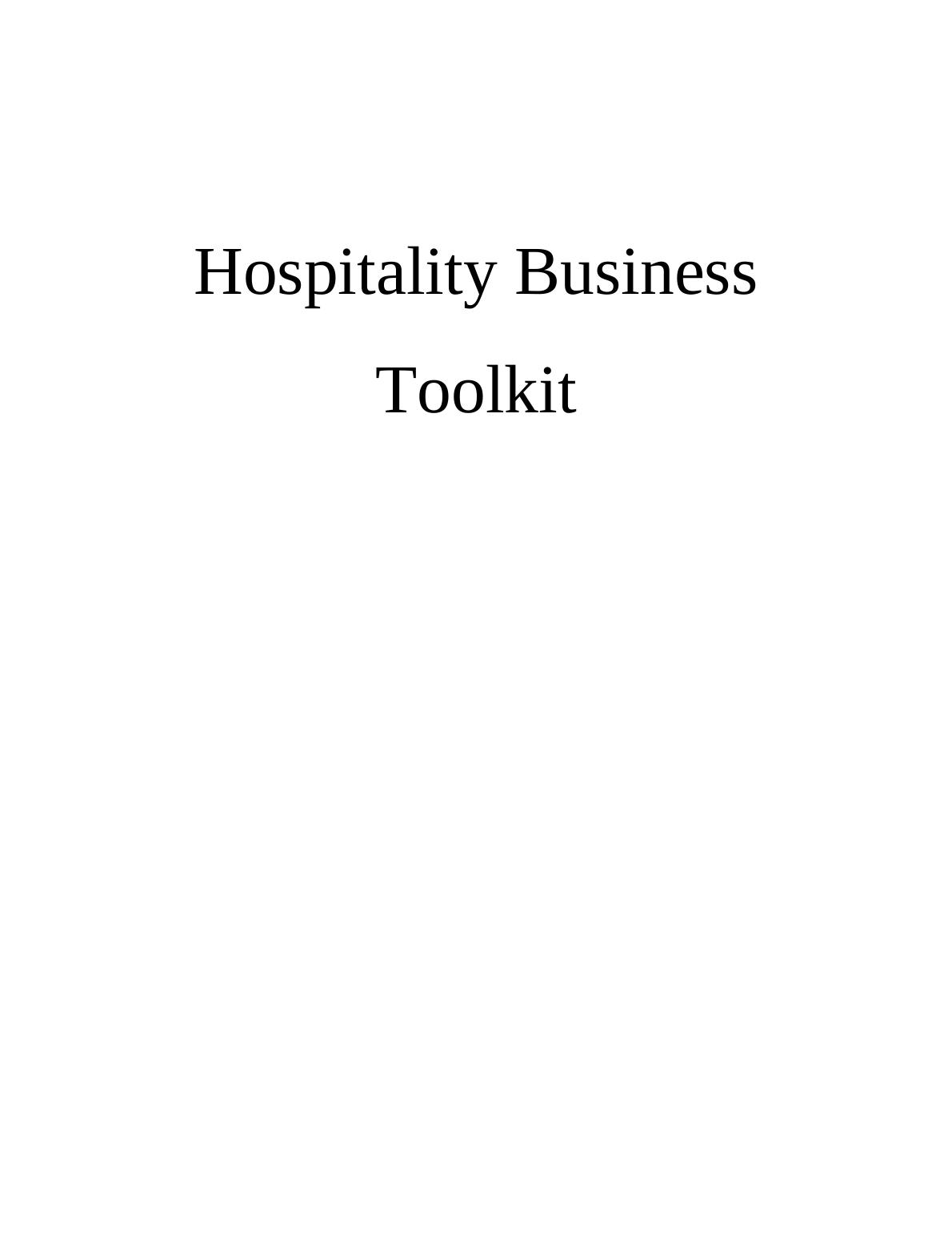 Managing and Monitoring Financial Performance in Hospitality Business Toolkit_1