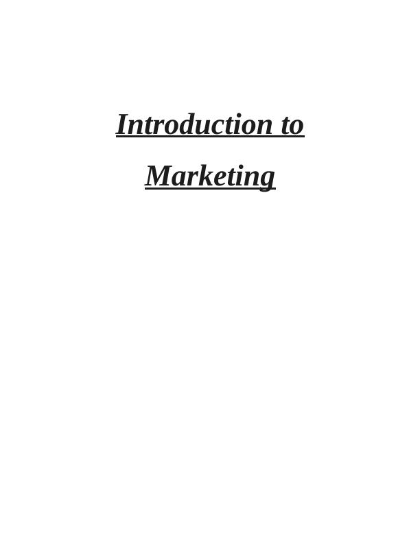 Introduction to Marketing Assignment - Toyota_1