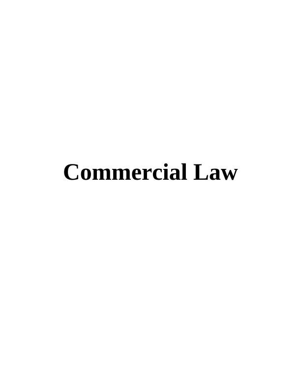 Commercial Law Sample Assignment_1