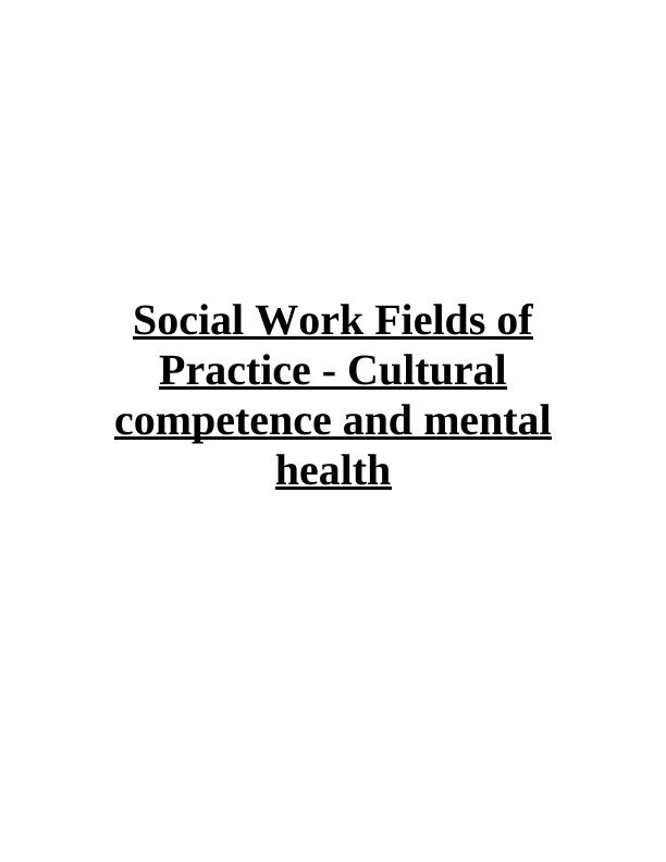 Social Work Fields of Practice Essay