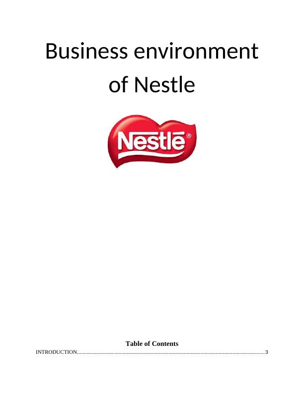 Business Environment of Nestle_1