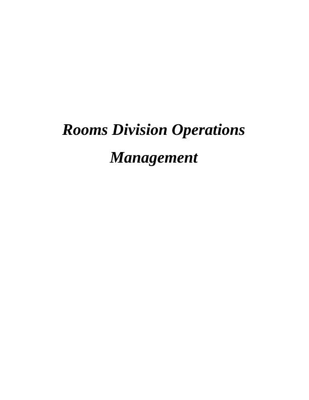 Rooms Division Operations Management : Clientele Hotel_1