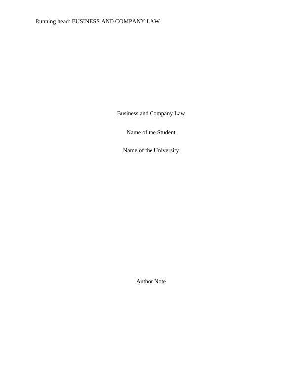 BLO5540 - Business and Company Law Report_1
