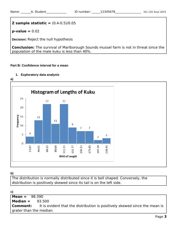 Confidence Interval for Proportion and Mean of Kuku on Marlborough Sounds Mussel Farm_3