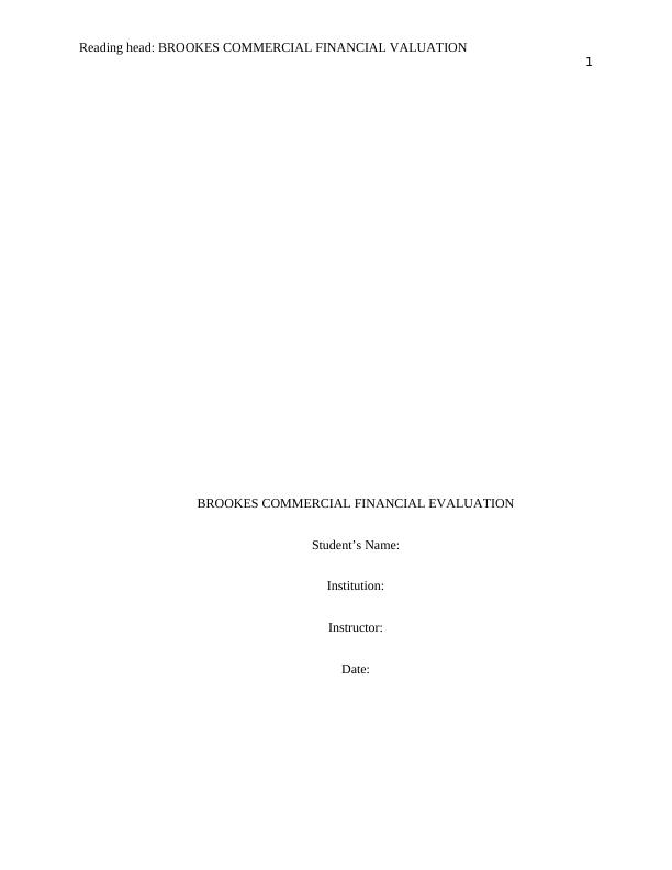 Brookes Commercial Financial Evaluation_1