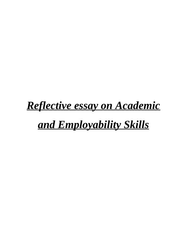 Reflective Employability Skills: Assignment_1