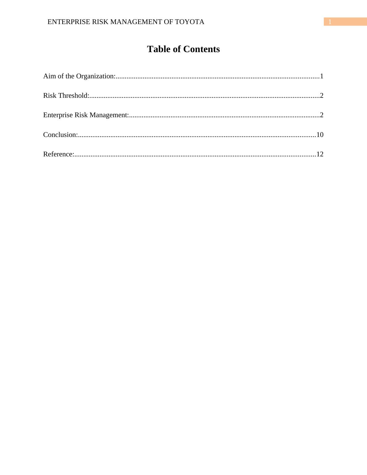 business case study enterprise risk management at toyota