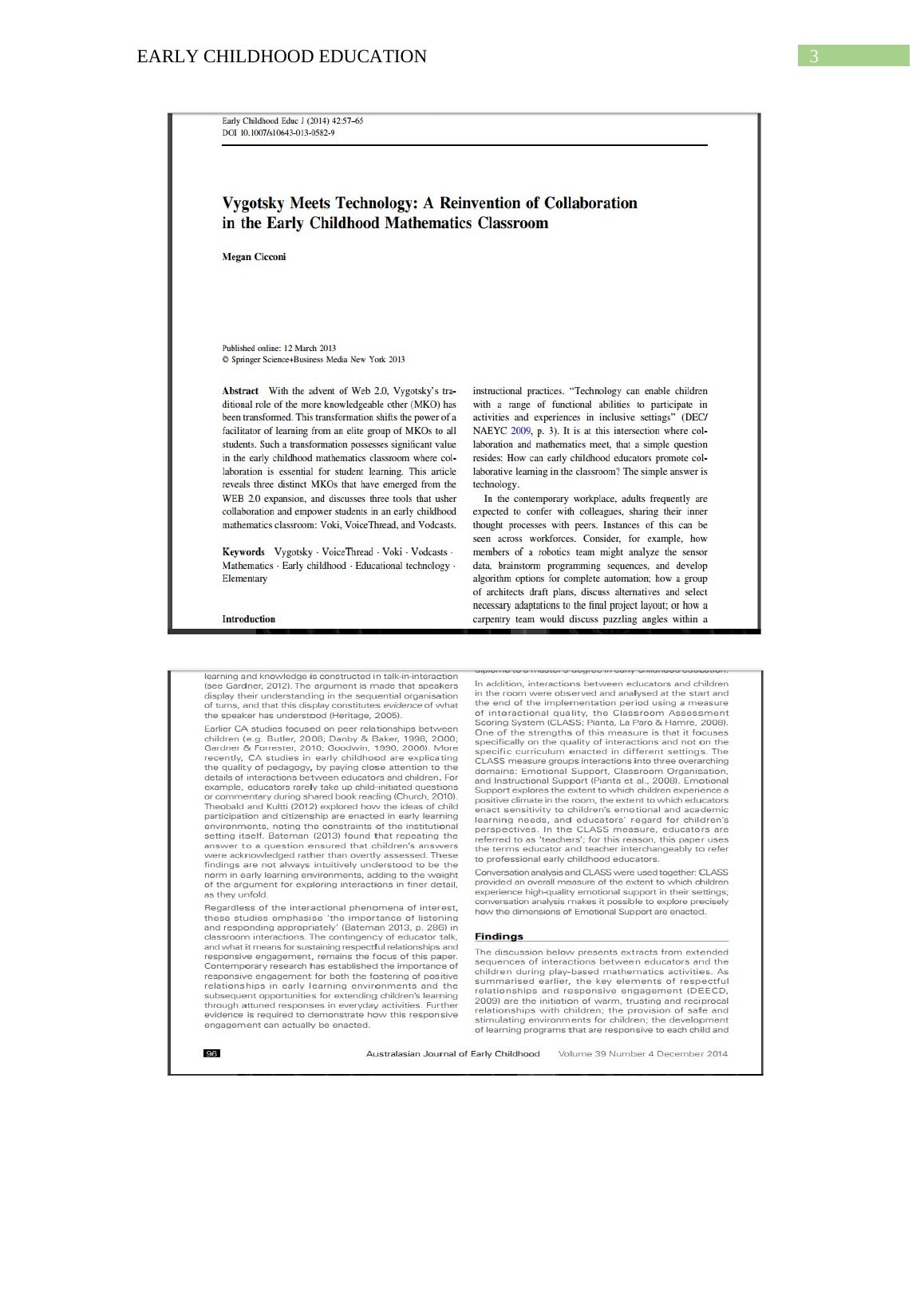 206 HSC Assignment Early Childhood Education