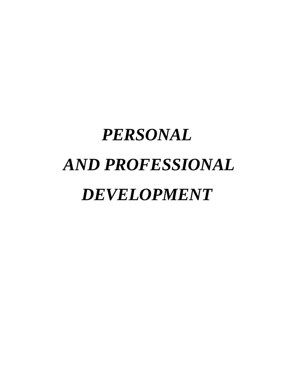 Personal Professional Development Assignment (PPD)_1