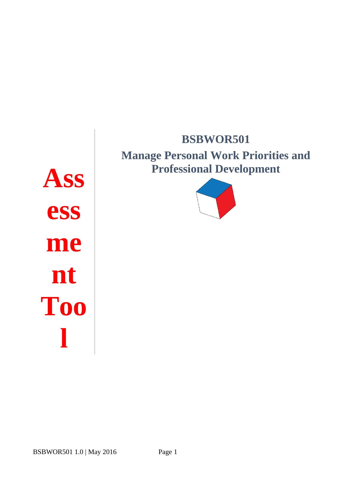 BSBWOR501 - Manage Personal Work Priorities and - Desklib_1