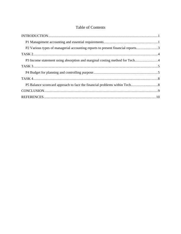 Management Accounting and Essential Requirements Report_2