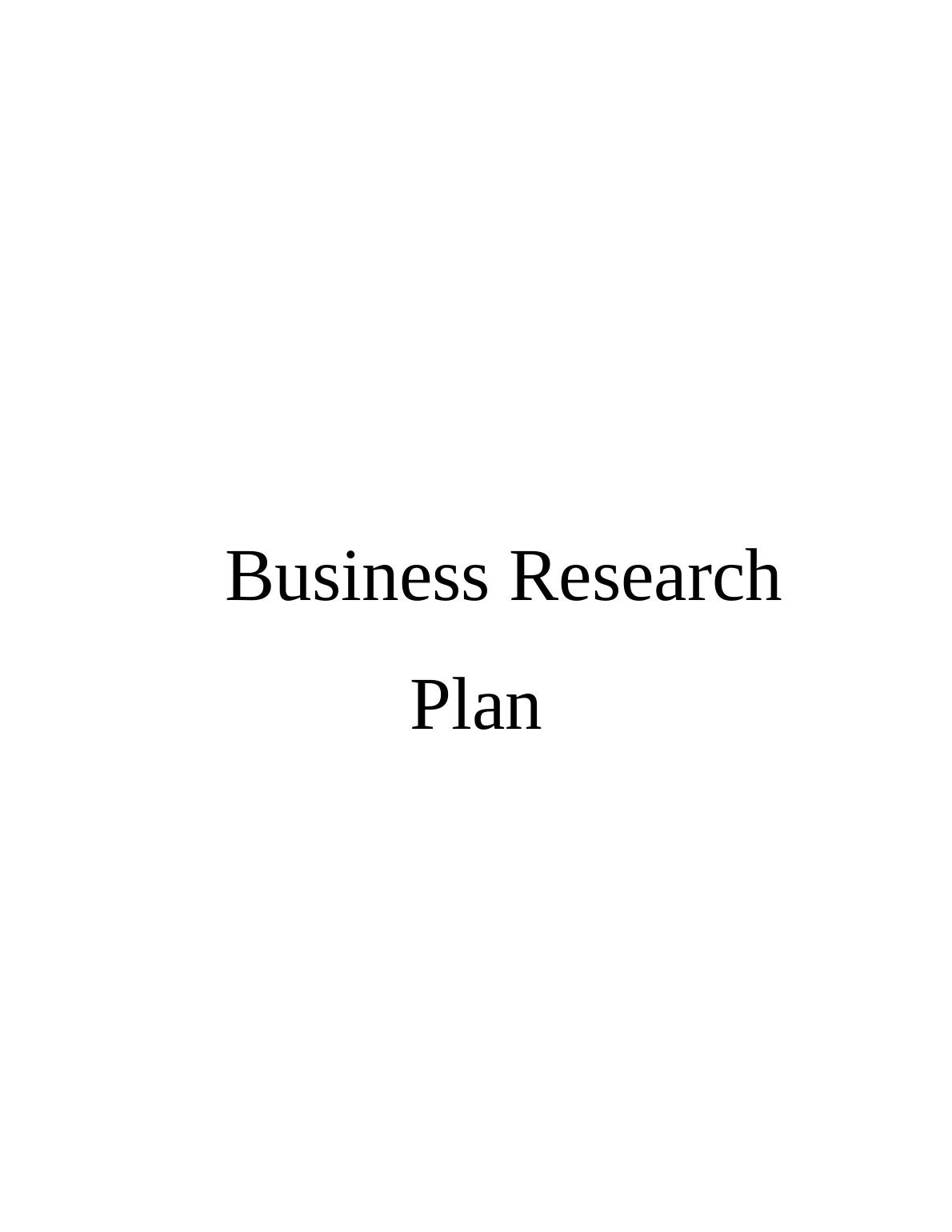 Assignment: Business Research_1