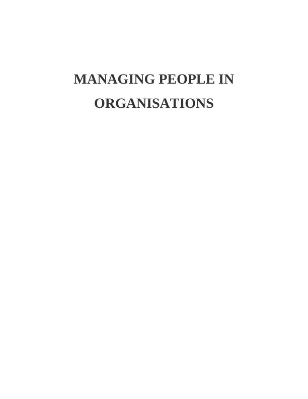Managing People in Organisation - Assignment_1