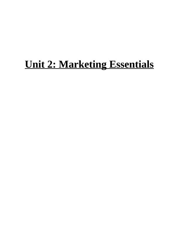 Unit 2: Marketing Essentials - Amazon_1