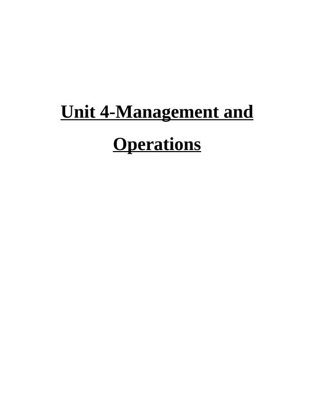 Unit 4 - Management and Operations : M&S_1