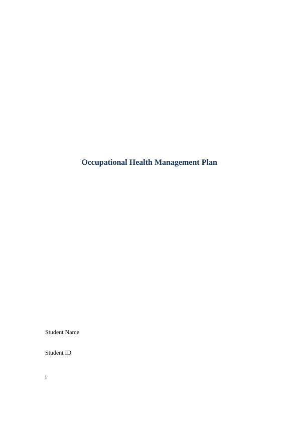 Occupational Health Management Plan_1