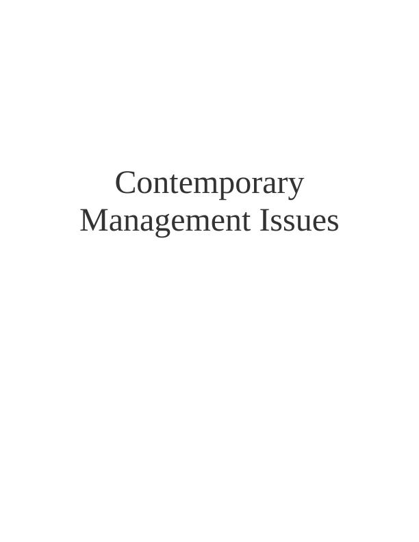 Contemporary Management Issues_1