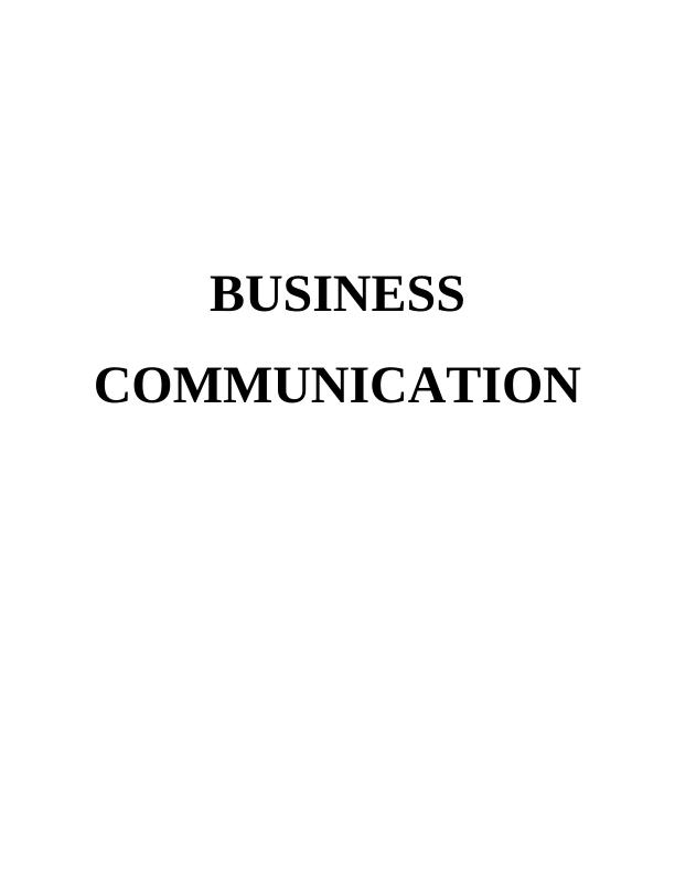 business communication assignment 1