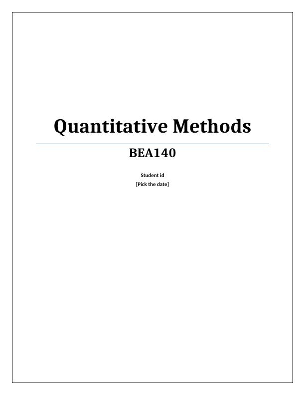 BEA140 Quantitative Methods- Experience of Skippers for Boats_1