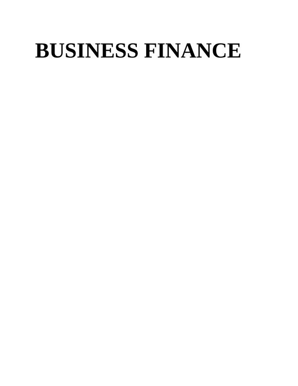 Business Finance: Concepts, Analysis, and Recommendations_1