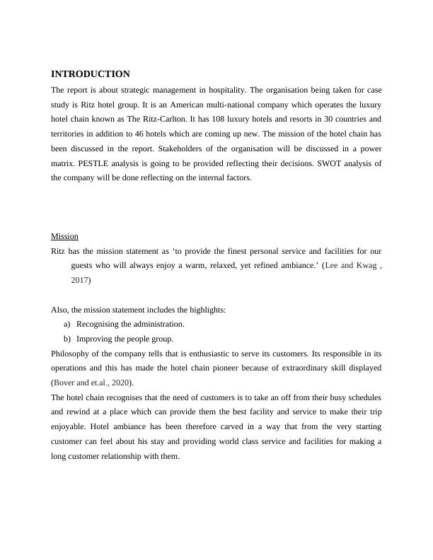 Strategic Management of Ritz Hotel 8