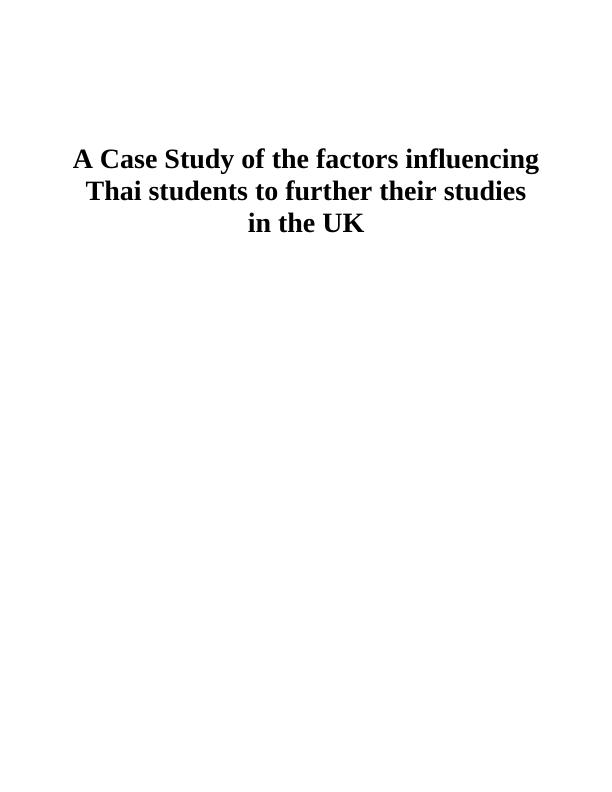 Factors Influencing Thai Students to Study in the UK_1