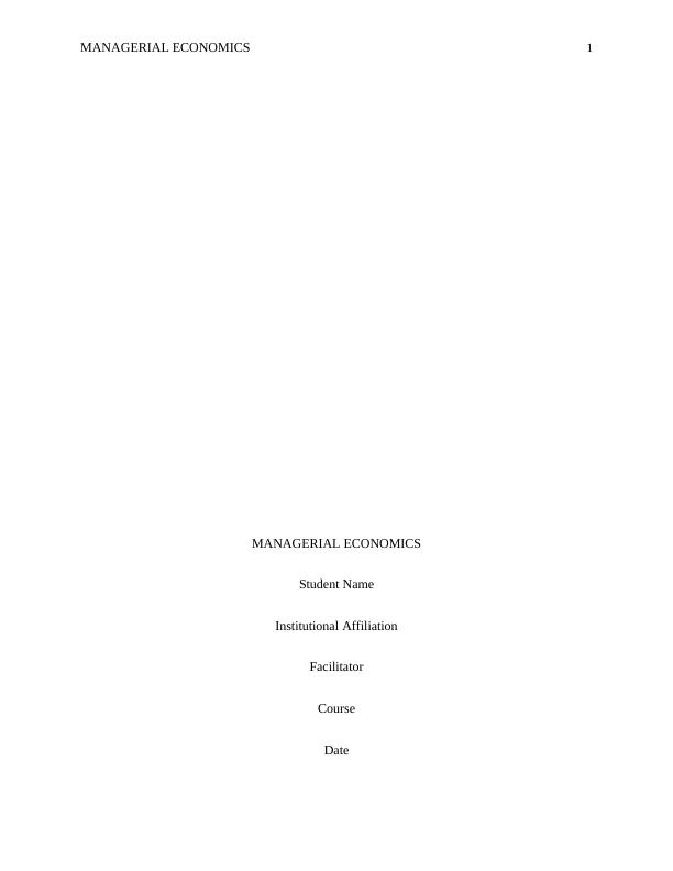 Managerial Economics -  Assignment PDF_1