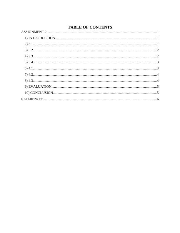 MANAGING COMMUNICATIONS, KNOWLEDGE AND INFORMATION ASSIGNMENT 2 TABLE OF CONTENTS_2