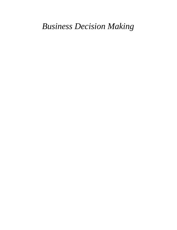 Business Decision Making TASK 11_1