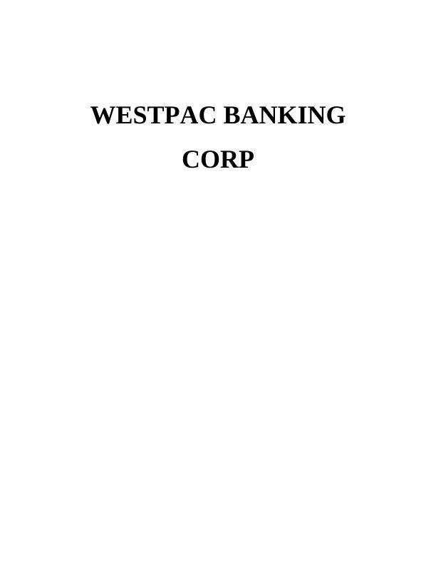 Finance Assignment - Westpac Banking Corp_1