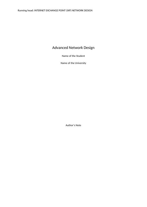 Internet Exchange Point (IXP) Network Design_1