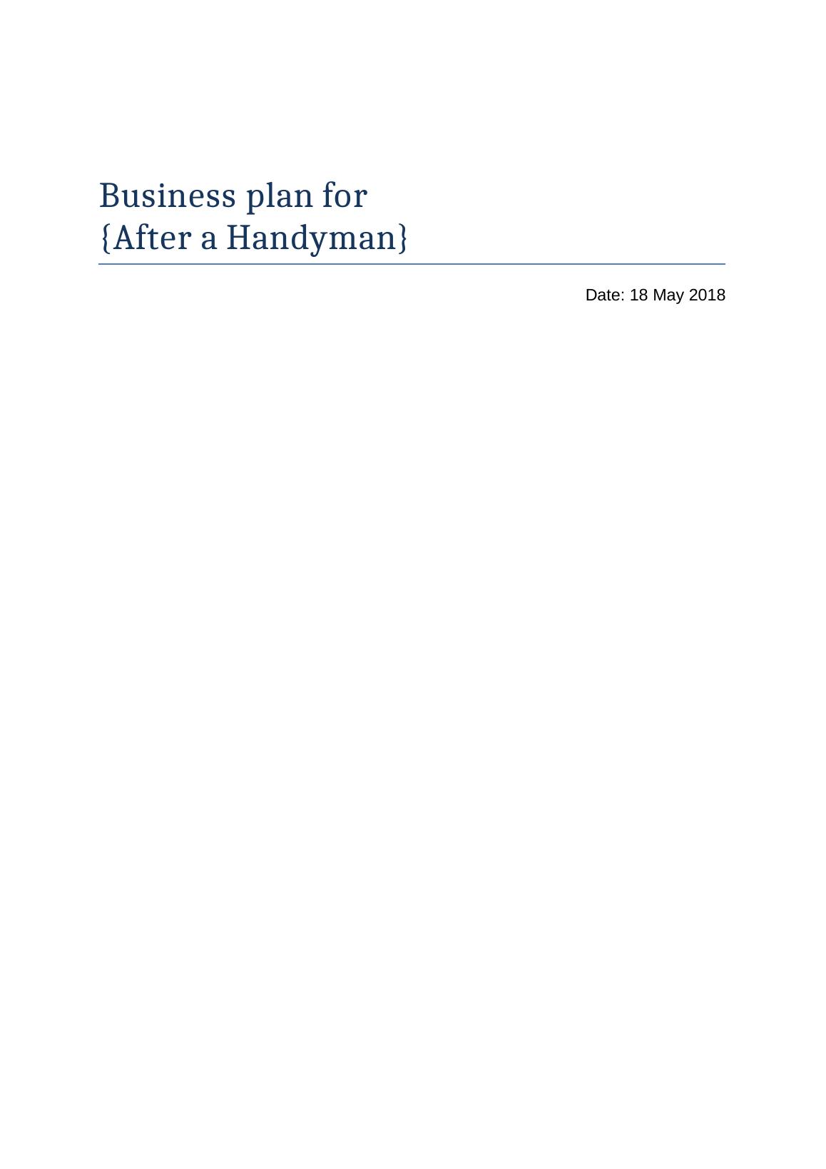 handyman business plan pdf